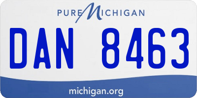 MI license plate DAN8463