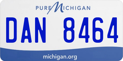 MI license plate DAN8464