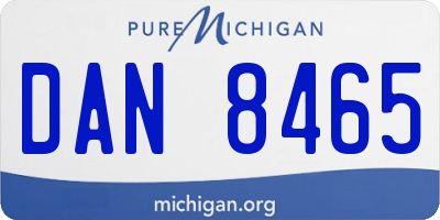 MI license plate DAN8465