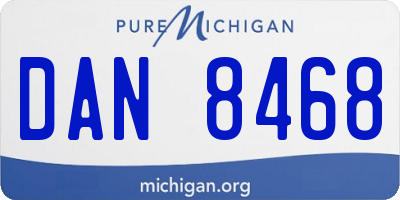 MI license plate DAN8468