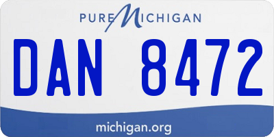 MI license plate DAN8472
