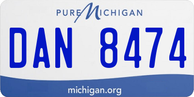 MI license plate DAN8474