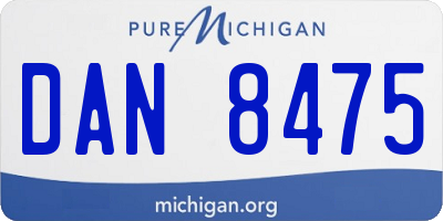 MI license plate DAN8475
