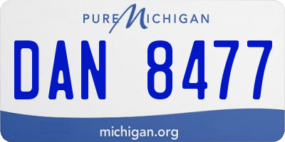 MI license plate DAN8477