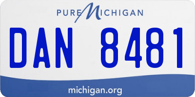 MI license plate DAN8481