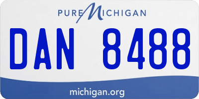 MI license plate DAN8488