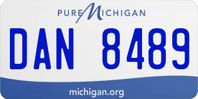 MI license plate DAN8489