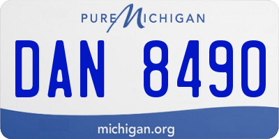 MI license plate DAN8490