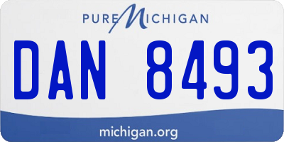 MI license plate DAN8493