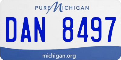 MI license plate DAN8497