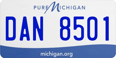 MI license plate DAN8501