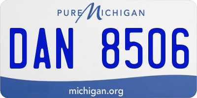 MI license plate DAN8506
