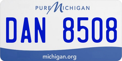 MI license plate DAN8508