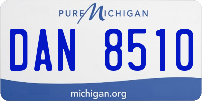 MI license plate DAN8510