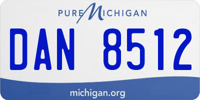 MI license plate DAN8512
