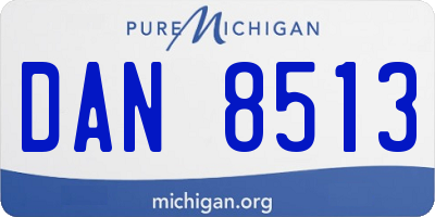 MI license plate DAN8513