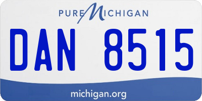 MI license plate DAN8515
