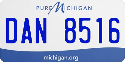 MI license plate DAN8516