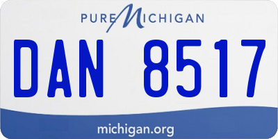 MI license plate DAN8517