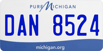 MI license plate DAN8524