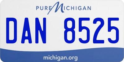MI license plate DAN8525