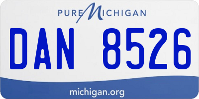 MI license plate DAN8526