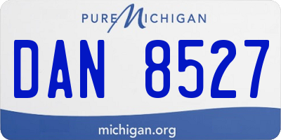 MI license plate DAN8527