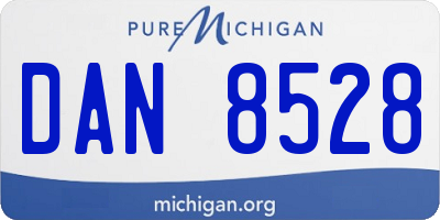 MI license plate DAN8528