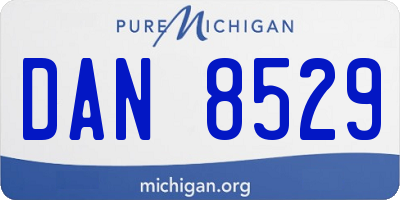 MI license plate DAN8529