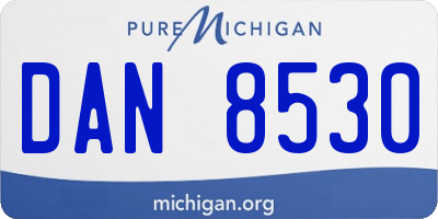 MI license plate DAN8530