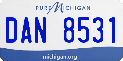 MI license plate DAN8531