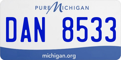 MI license plate DAN8533