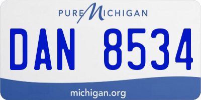 MI license plate DAN8534