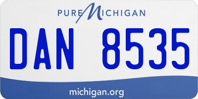 MI license plate DAN8535
