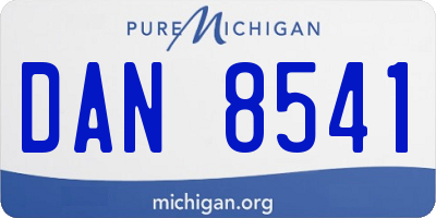 MI license plate DAN8541