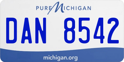 MI license plate DAN8542