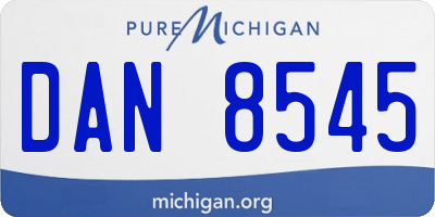 MI license plate DAN8545