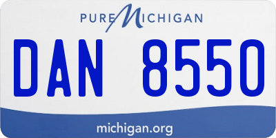 MI license plate DAN8550