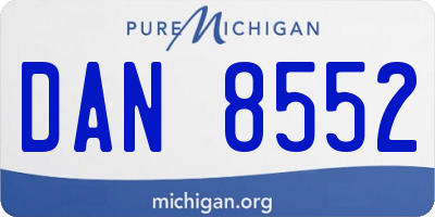 MI license plate DAN8552