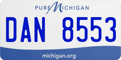 MI license plate DAN8553
