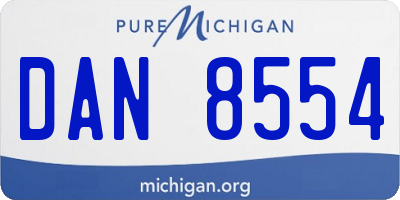 MI license plate DAN8554