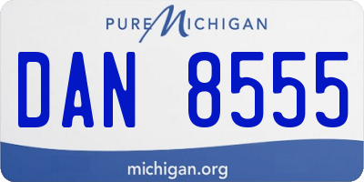 MI license plate DAN8555
