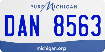 MI license plate DAN8563