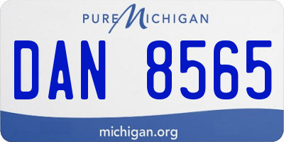 MI license plate DAN8565