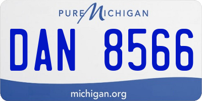 MI license plate DAN8566