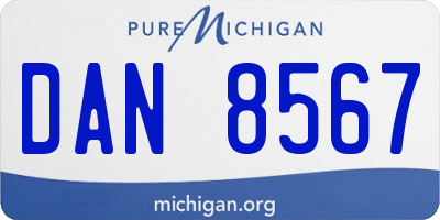 MI license plate DAN8567
