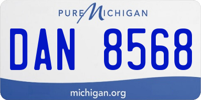 MI license plate DAN8568