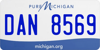 MI license plate DAN8569