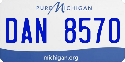 MI license plate DAN8570