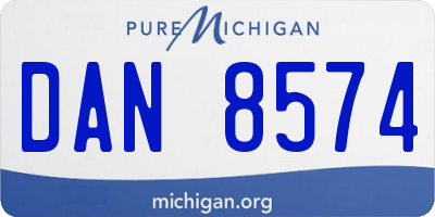 MI license plate DAN8574
